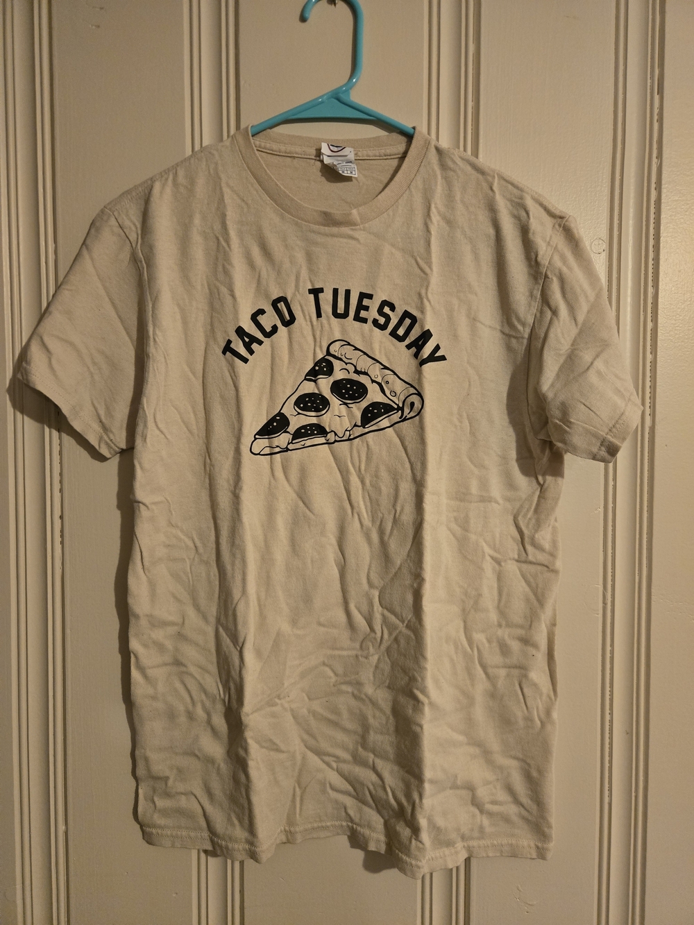 Taco Tuesday Graphic Tee - Tan with Black Print